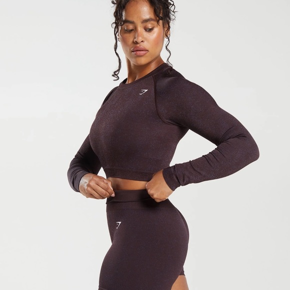 NWT Adapt Fleck Seamless Long Sleeve Crop Top - Picture 2 of 3